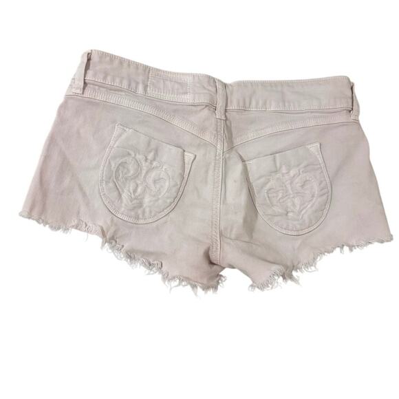 Siwy Pink Denim Cutoff Shorts Size 26 Frayed Hem Heart Pocket Distressed - Picture 8 of 8